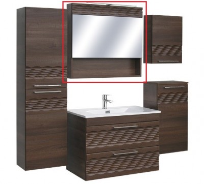 Guido Prémium 01 Romeo Dark Walnut Tükrös szekrény + LED 80 cm